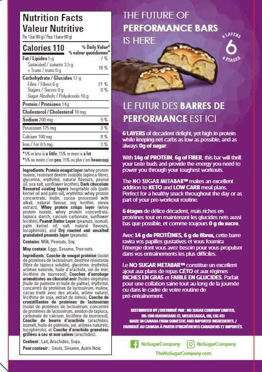 No Sugar MetaBar Chocolate Peanut Crunch