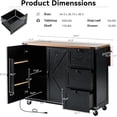 thumbnail image 4 of Farmhouse Kitchen Island with Power Outlet, Drop Leaf, Spice Rack and Drawer,Rolling Kitchen Cart on Wheels,Kitchen Storage Island for Home Dining Room (Black), 4 of 9