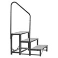thumbnail image 1 of KFFKFF RV Steps with Handrail, 3 Steps, 660 lbs Load Capacity, Heavy Duty Outdoor RV Stairs with Non-Slip Mat for Elderly and Pets, Portable Stairs for Hot Tub, 1 of 9