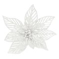 thumbnail image 1 of Holiday Time Branche de Poinsettia Blanche à Paillettes 9", 1 of 4