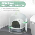 thumbnail image 4 of PawHut Cat Litter Box, Enclosed Kitty Litter Box with Lid, Scoop, Grey, 4 of 10