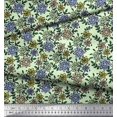 thumbnail image 3 of Soimoi Tissu Satin Modal Feuilles & Floral Imprimé au Mètre 42 Pouces de Large, 3 of 3