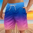 thumbnail image 3 of LOVZFMLL Men's Shorts Quick Dry Gradient Color Swim Trunks Beach Board Shorts with Pockets Bathing Suits Swimwear Blue B L, 3 of 4