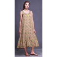 thumbnail image 4 of Bimba Medium Yellow3 Floral Ranunculus Tango Sleeveless Night Gown For Womens Cotton Printed Nightwear Ladies Sleepwear Small, 4 of 6