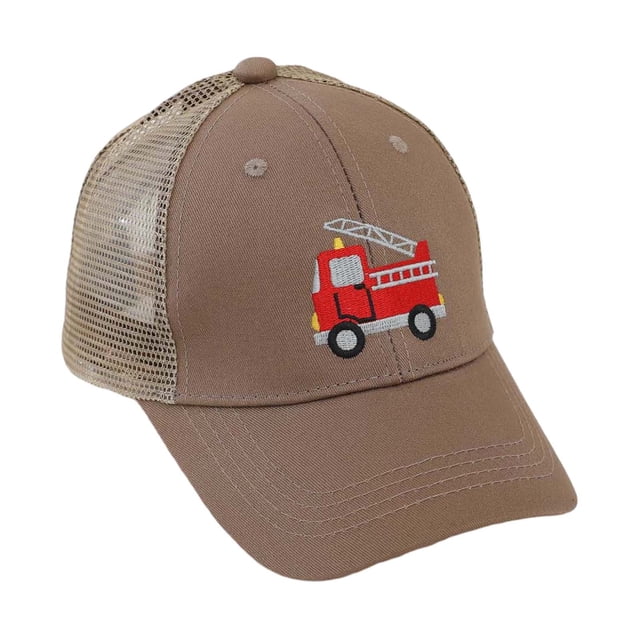MIASHUI Cute Embroidery Kids Baseball Cap Adjustable Mesh Hat for Boys Girls,Coffee,2-8 Years