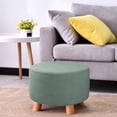 thumbnail image 4 of Rongfmy Round Ottoman Slipcover Footstool Footrest Cover Living Room Stool Green, 4 of 9