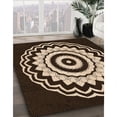thumbnail image 3 of Ahgly Tapis d'Intérieur Lavable en Machine Carré Transitionnel Cuivre Clair Or, 5 Pieds Carré, 3 of 7