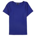 thumbnail image 1 of Karen Scott Womens Solid Basic T-Shirt, Blue, Plus Size, 1X, 1 of 2