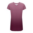 thumbnail image 4 of LOVZFMLL Robes d'Été pour Femmes Décontractées Amples T-Shirt Robe Droite Col en V Manches Courtes à Revers Uni Basique Tenues Quotidiennes Rose B m, 4 of 5