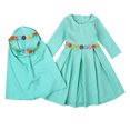 thumbnail image 1 of SXcggal One Robe Fille à Manches Longues Manches Bébé Longue avec Abaya Brodée Enfants Filles Robe&Jupe Belle à la Mode Mignonne Robe pour Enfants, 1 of 3