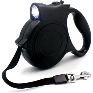 Feuille de chien rétractable - 16.4ft Retractable lourde laisse chien avec lampe de poche, libre mouvement, un bouton déconnecter et verrou, laisse chien pour petit faire