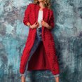 thumbnail image 1 of Cardigan pour Filles Femmes Mode Décontractée Chaud Col Rond Manteau Uni Long Vêtement d'Extérieur Chandail Cardigan en Tricot en Liquidation, 1 of 4