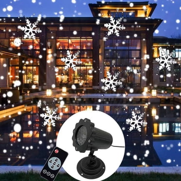 EGNMCR Projecteur Projecteur de Noël Lumières Extérieures, Projecteur de Flocons de Neige de Noël Lumières DEL, Projecteur Décoration Scène, Projecteur de Fête des Fêtes Intérieur Extérieur Lumière