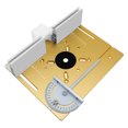 thumbnail image 4 of TFixol Plaque d'Insertion de Table de Routeur en Alliage d'Aluminium Doré avec Base de Levage à Manivelle à Hauteur Réglable, 47 mm, Ensemble de 2 Pcs (Plaque + Base) pour la Taille des Bords en Menuiserie, 4 of 6