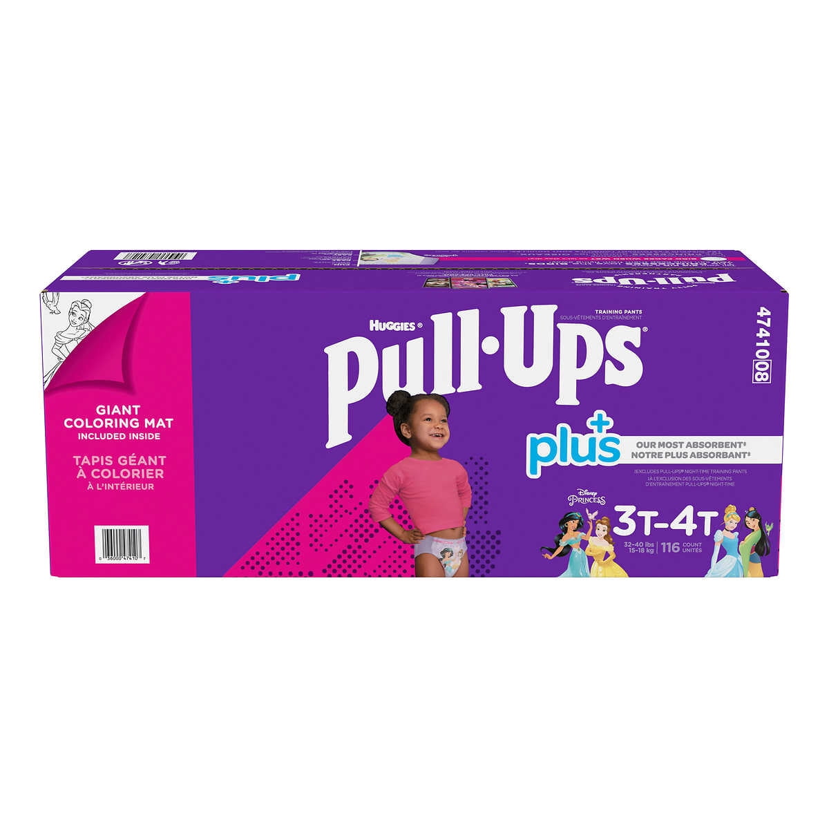 Huggies Pull-Ups Plus Training Pants, 3T to 4T Girl, 116-pack