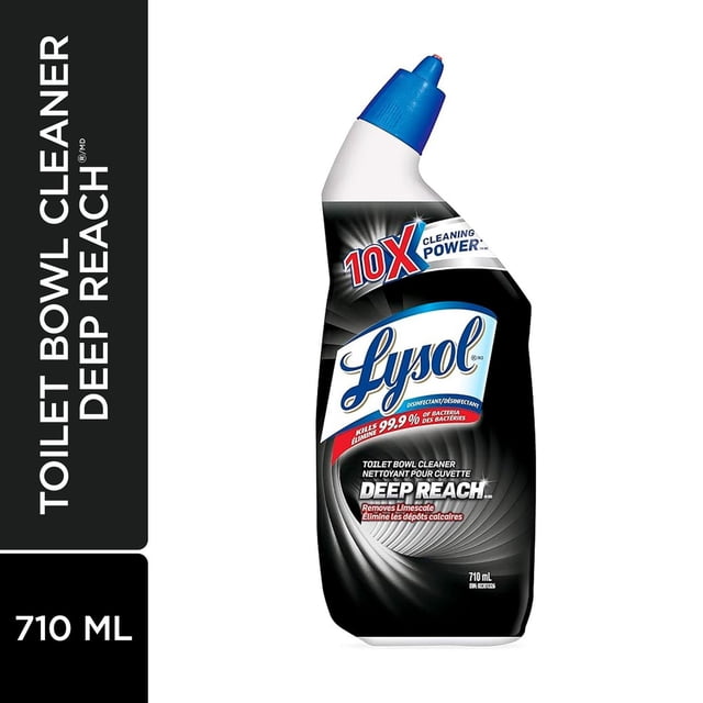 Lysol Toilet Bowl Cleaner, Deep Reach, Removes Limescale, For Cleaning and Disinfecting, Stain Removal, 10x cleaning power, 710ml