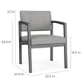 thumbnail image 3 of Fauteuil d'Invité en Acier Lenox pour Réception, Salle d'Attente, Soins de Santé / Acier Noir / Brun, 3 of 5