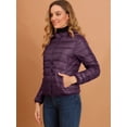 thumbnail image 4 of INSPIRE CHIC Women's Hooded Packable Thickened Zip Down Short Puffer Coat, 4 of 6