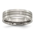 thumbnail image 1 of Titanium Grooved 6mm Brushed and Polished Band Ring 6.5 Size, 1 of 6