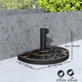 thumbnail image 2 of Base de Parasol de Patio Demi-Ronde en Résine de 20 Lb Support Décoratif de Parasol Extérieur de 20 Pouces pour Poteau Φ1,5 Pouces, Φ1,9 Pouces, Bronze, 2 of 7