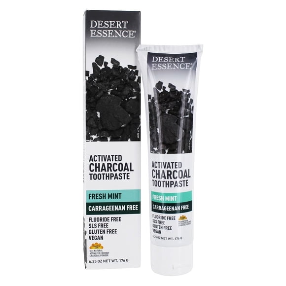 Desert Essence - Dentifrice au Charbon Activé Sans Carraghénane Menthe Fraîche - 6,25 oz
