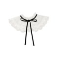 thumbnail image 1 of INSPIRE CHIC Collier Détachable Faux, Mini Cape Col Ras du Cou Faux Dickey pour Blouse Blanc-1(Lacets Noirs), 1 of 5