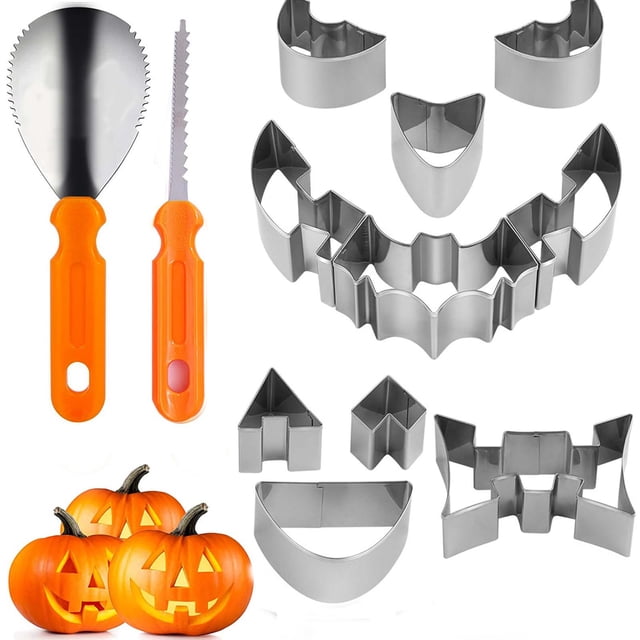 Amzcrzy Kitchen Appliances Halloween Pumpkin Carving Set Stainless Steel Mould Baking Tool Diy Pumpkin Lamp Carving Tool Cookie Mould Kitchen Utensils Set Kitchen Gadgets Kitchen Essentials