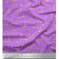 thumbnail image 1 of Soimoi Tissu Georgette en Poly Violet, Motifs Floraux de Labyrinthe et de Roses Grandiflora, Imprimés au Mètre, 42 Pouces de Large, 1 of 1
