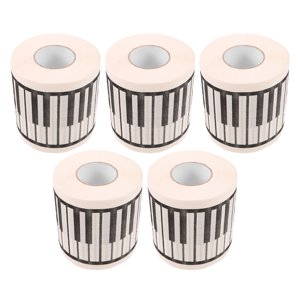 OUNONA 5 Rolls Piano clavier imprimé tissu papier toilette couleur assorties tissu de salle de bains décoratif 11.8X7,9X0.4In