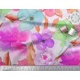 thumbnail image 3 of Soimoi Modal Satin Fabric Flower Watercolor Print Fabric by the Yard 42 Inch Wide, 3 of 3