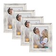 thumbnail image 2 of DECANIT 3.5x5 Picture Frames Rustic Distressed White Wood Pattern High Definition Glass for Table Top Display and Wall Mounting Photo Frame?Pack of 4, 2 of 4