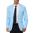 thumbnail image 1 of INSPIRE CHIC Men's Coat Slim Fit Blazer Single Breasted One Button Formal Coat S Light Blue, 1 of 7