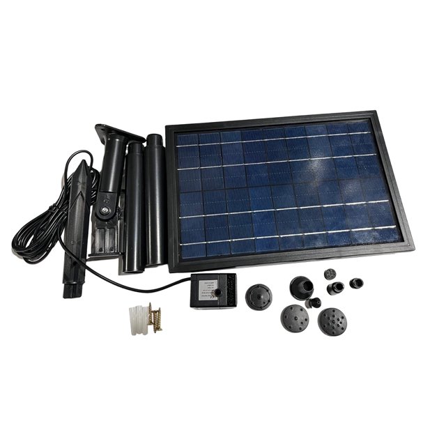 Solar Fountain Waterfall Pump Outdoor Rotatable 4 Nozzles Landscape Decoration Decorative Pond for Bird Bath Pool Fish Tank 5W