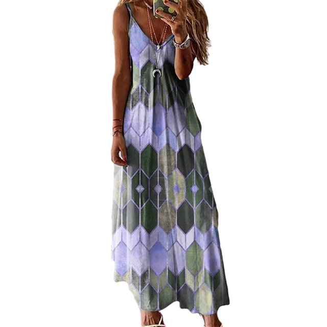Bellella Robe Longue à Bretelles pour Femmes, Robe d'Été, Combinaison, Robe Maxi, Mode, Ligne A, Fête, Bleu Paon, 5TG