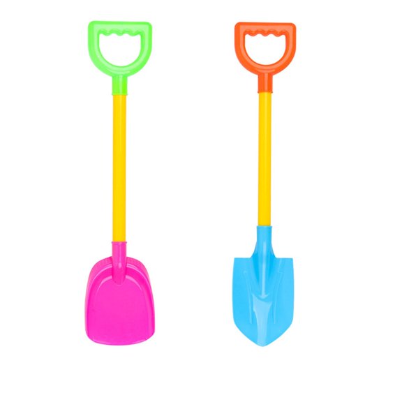 14" Kids Beach Spades Sand Shovels, Plastic Spade for Digging Beach Toys - 2 Pack Summer Sandbox Toys, Backyard Gardening Tools for Kids