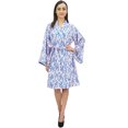 thumbnail image 3 of Bimba Kimono Imprimé Feuille pour Femmes Robe Manches Longues en Coton Popeline - 22, 3 of 6