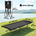 thumbnail image 3 of Outsunny Lit de Camp pour Adultes avec Coussin Rembourré, Noir, 3 of 10