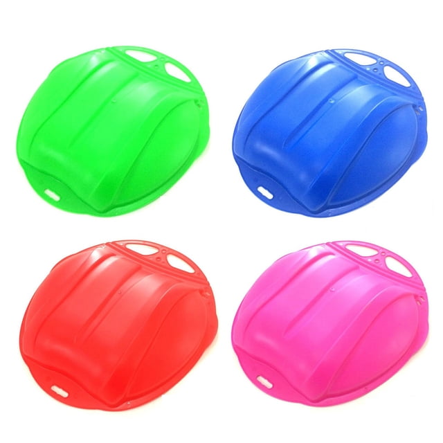 Plastic Snow Sleds with 2 Handles 4 Color Choose Blue Green Rose-Red Red Suitable For Sand Skiing Grass Skiing