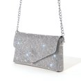 thumbnail image 2 of Sac Pochette Enveloppe à Strass Chaîne Pailletée Sac de Soirée Sac à Main pour Femme (Vert), 2 of 10