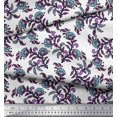 thumbnail image 3 of Soimoi Georgette Viscose Fabric Leaves & Floral Block Print Sewing Fabric Yard 42 Inch Wide, 3 of 3