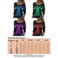 thumbnail image 2 of LUXUR T-shirt de Noël pour Femmes Col Rond Manches Longues T-shirt Ample Imprimé Flocon de Neige Tunique Blouse Bleu L, 2 of 2