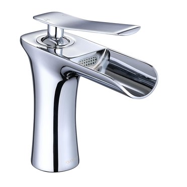 Aquaterior Robinet de Salle de Bain 1 Trou Style Cascade Eau Froide et Chaude Robinet Chrome