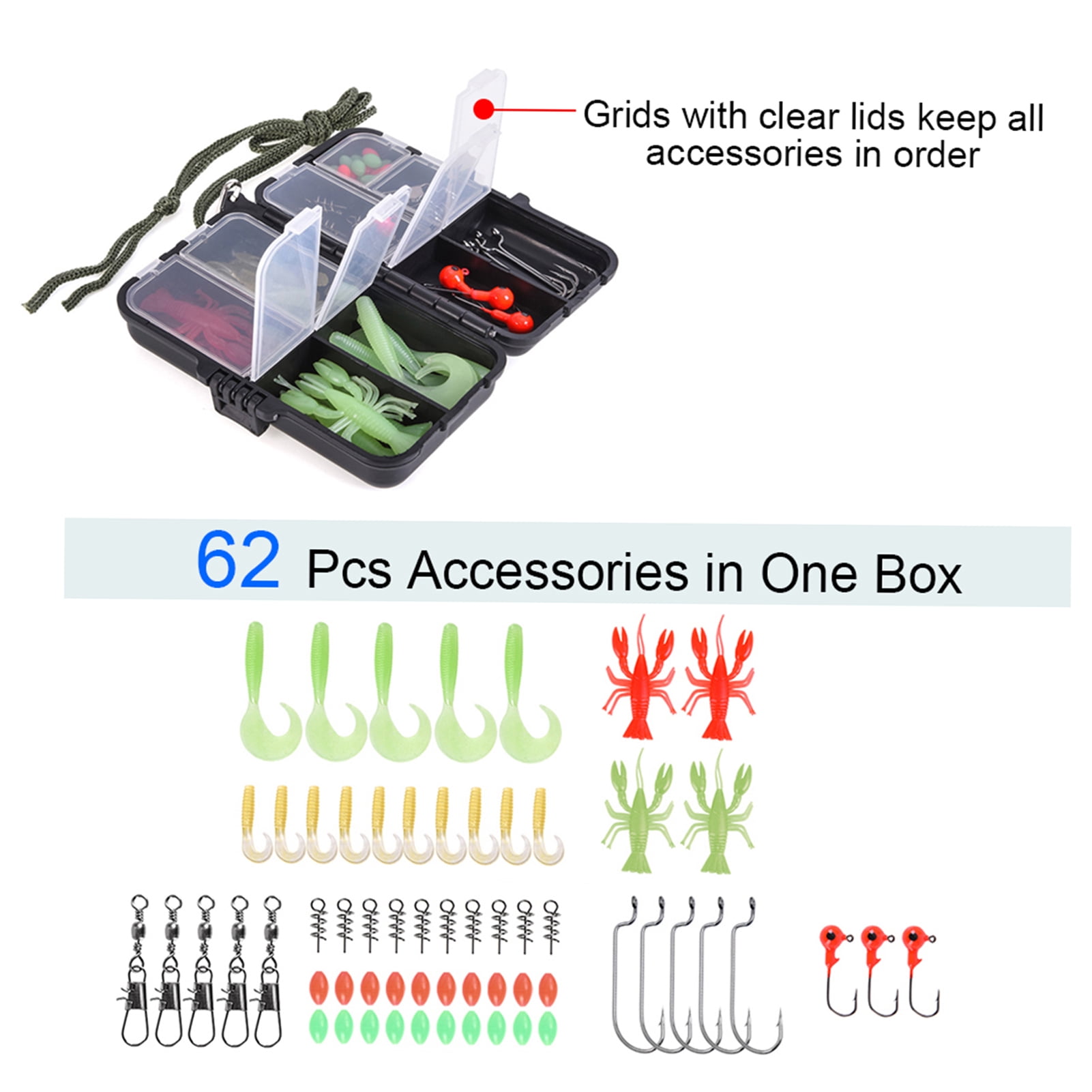 Fishing Fishing Rod Reel Combo Full Kit 1.5m Telescopic Fishing Rod Spinning Reel Set with Hooks Soft Lures Barrel Swivels Storage Bag