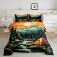 thumbnail image 2 of Erosebridal Camping Theme Bedding Queen Comforter Set, Jungle Adventure Duvet Insert, Reversible 3-Piece, 2 of 7