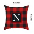 thumbnail image 3 of Yhmxh Pillow Covers Throw Pillow Covers Pillow Protector Twenty Six Letters Christmas Pillowcase Peach Skin Print Cushion Cover Plaid Cushion Pillowcase Peach Skin Pillowcase, 3 of 3
