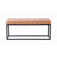 thumbnail image 1 of Plata Import Leather Bench With Black Metal legs, 1 of 1