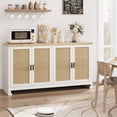 thumbnail image 1 of Modern Rattan Storage Cabinet with 4 Doors,Entryway Console Table with Adjustable Shelves,Freestanding Sideboard Credenza for Living Room,Dining Room, Hallway,Versatile Organizer,Contrast Color Design, 1 of 8
