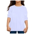 thumbnail image 4 of TIEVOSA Garçons Filles Automne Manches Longues T-Shirt Uni à Imprimés Hauts pour 10-11 Ans (Blanc), 4 of 4