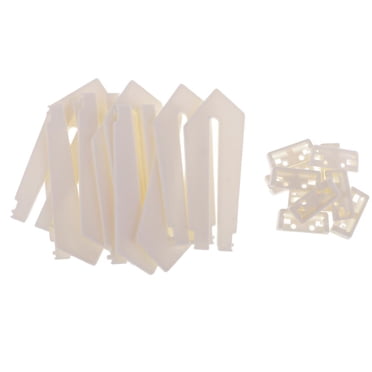 simhoa 10 Pcs Support d'Exposition en Plastique Chevalet Plaque Présentoir Support Photo pour Exposition Blanc 125x45x6mm