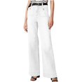 thumbnail image 2 of Weiqiqre Jeans for Womens Fall Fashion 2024 Mid Waisted Ripped Stretch Button Straight Full Length Pants On Sale, 2 of 8